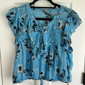 Free People Naya Ruffle Blouse size S